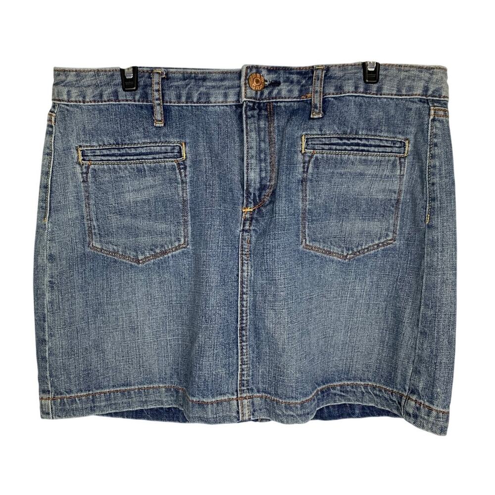 Gap Vintage Denim Mini Skirt Distinctive Front Pockets Women's 10